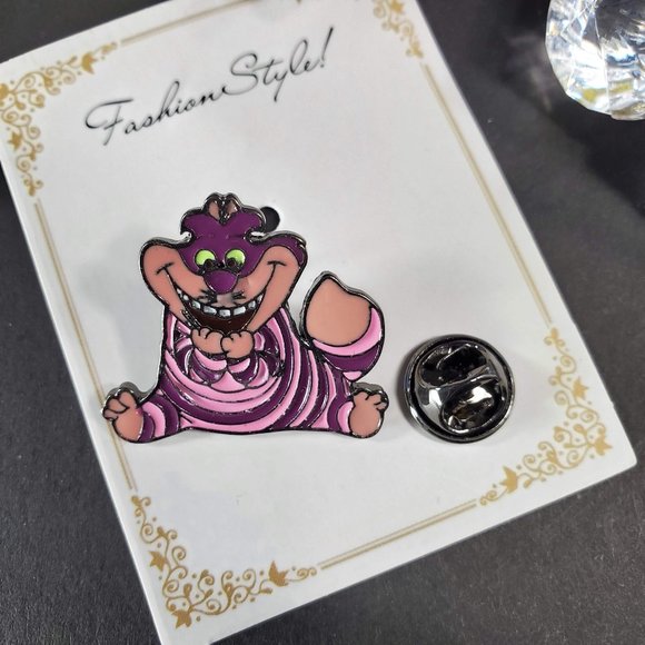 None Jewelry - Cheshire Disney Themed Hard Enamel Pin, New
